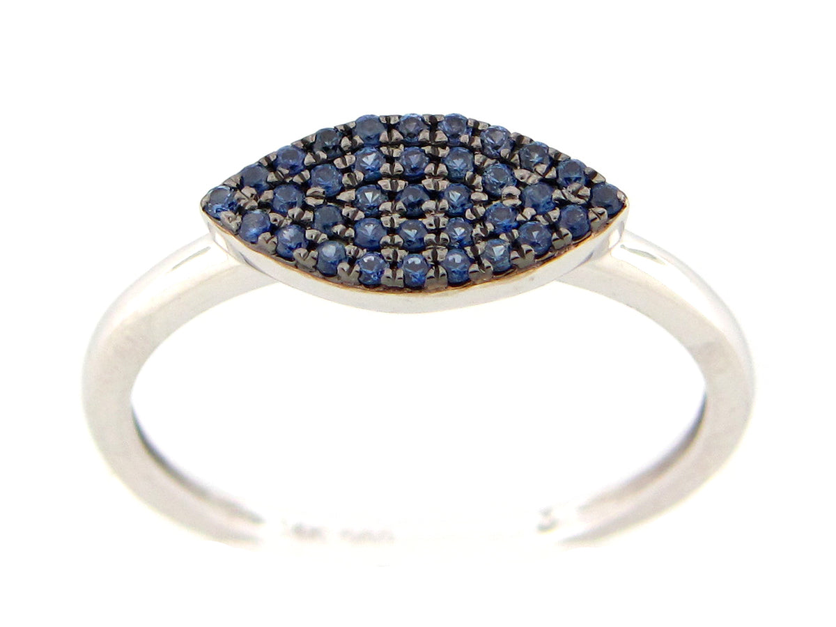 SAPPHIRE MARQUISE RING, 14KW (H)