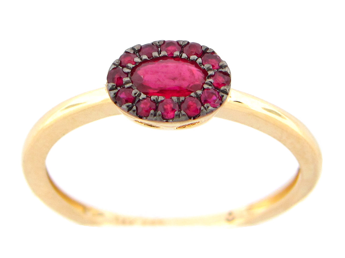 RUBY OVAL RING, 14KY (H)