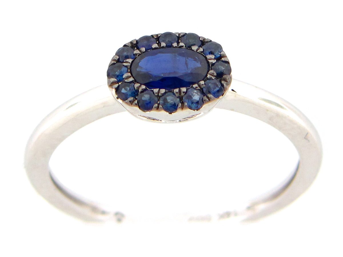 SAPPHIRE OVAL RING, 14KW (H)