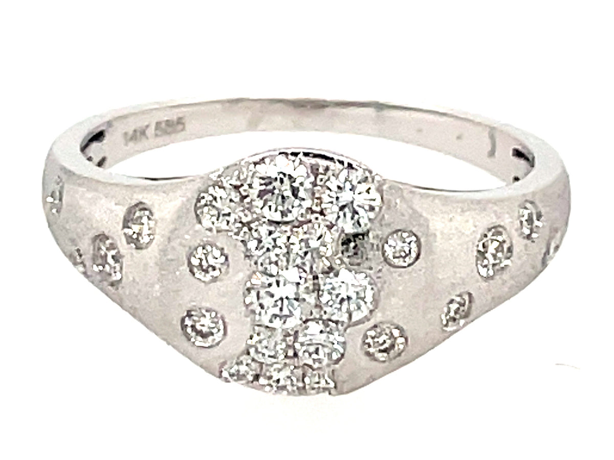 DIAMOND SCATTERED OVAL FLUSH SET RING