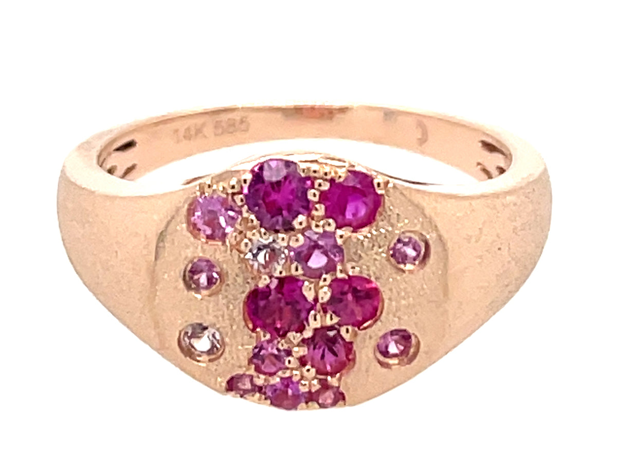 PINK SAPPHIRE & RUBY FLUSH RING