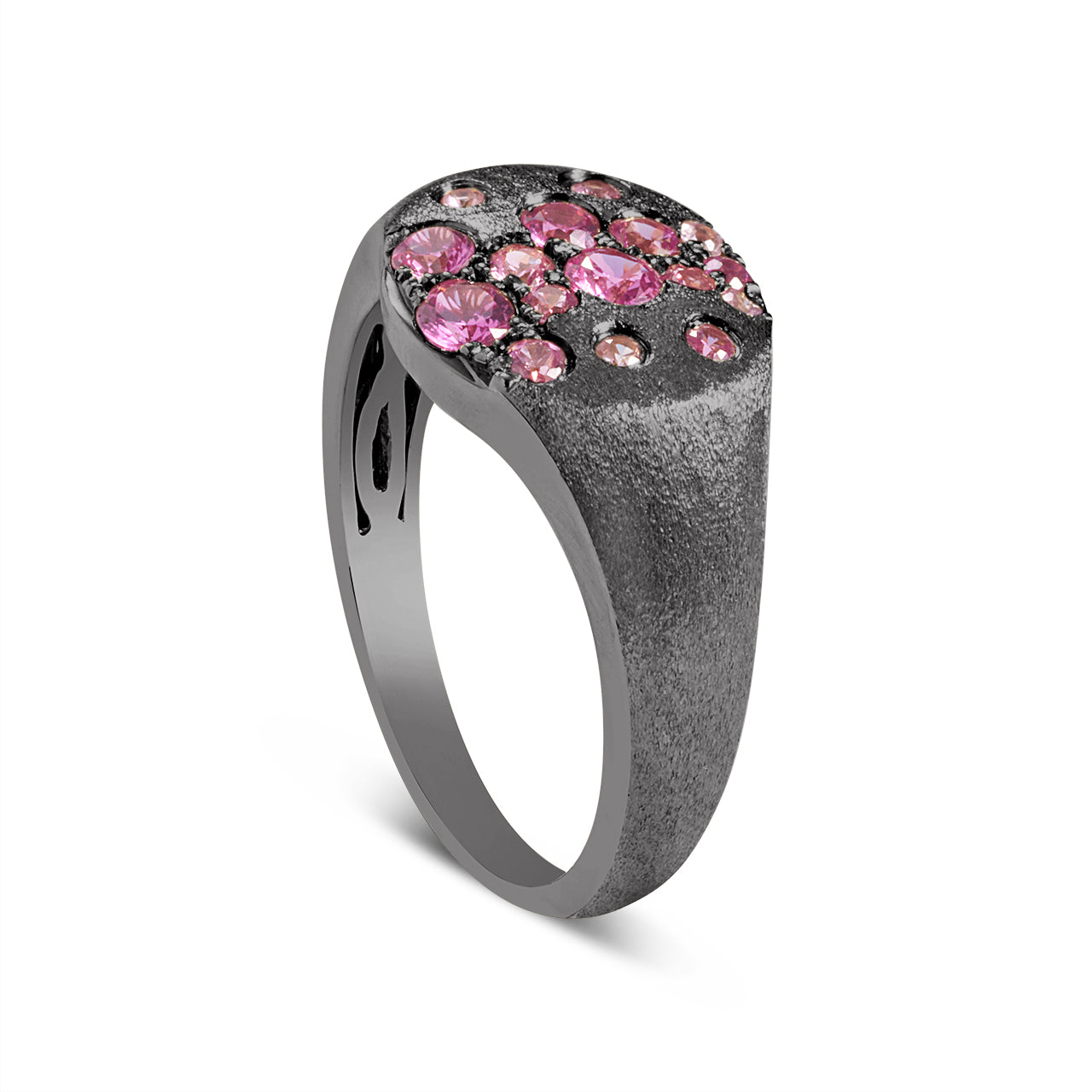 Pink Sapphire & Ruby Confetti Signet Ring