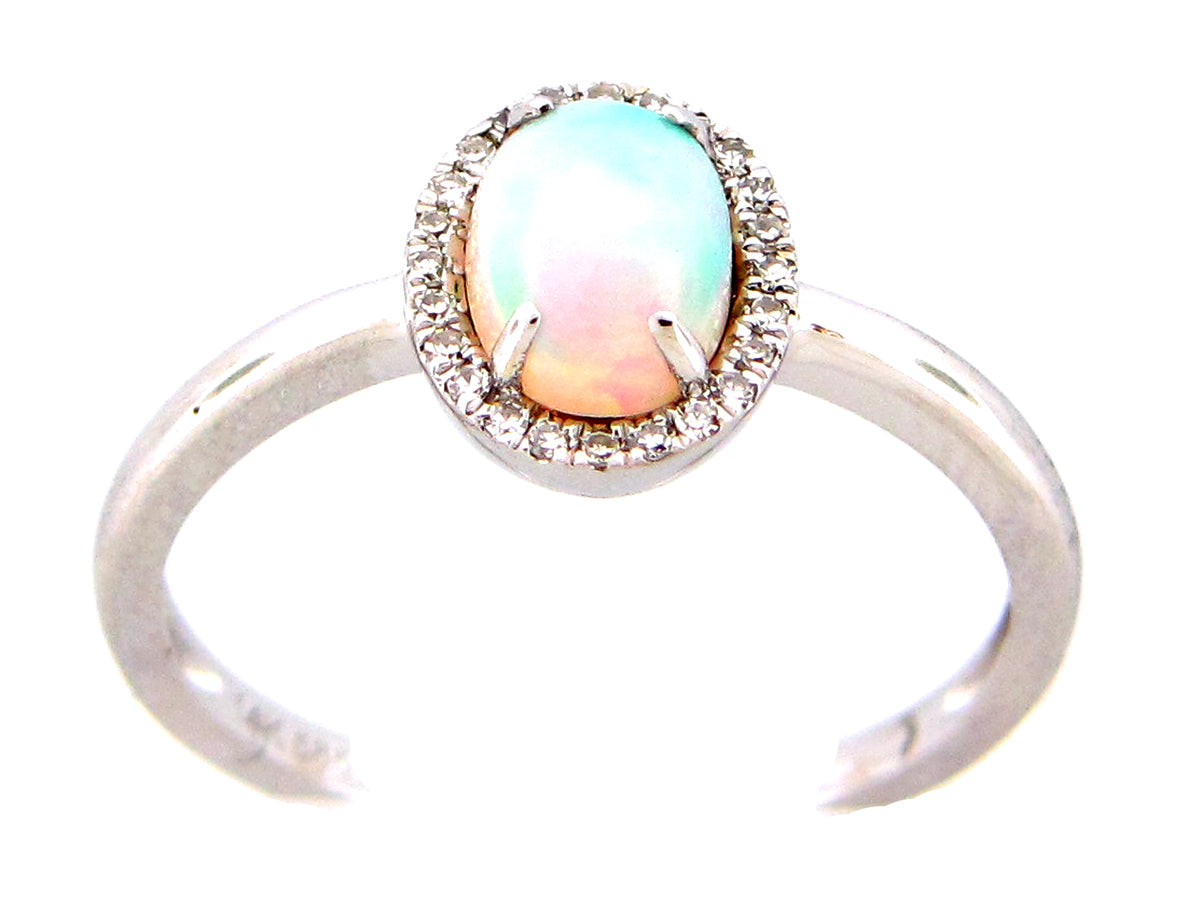 OPAL & DIAMOND HALO RING