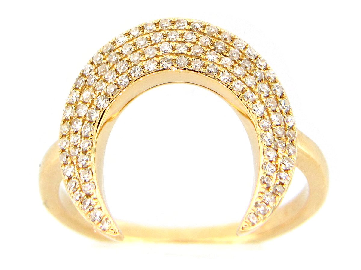 DIAMOND CRESCENT RING, 14KY (N)