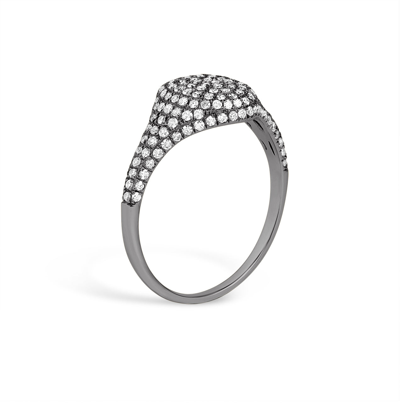 Diamond Pave Oval Signet Ring