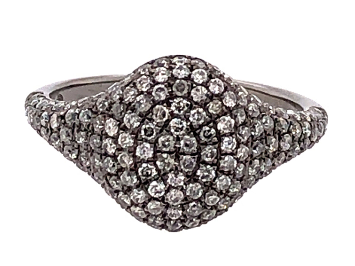 GRAY DIAMOND RING,14K BLACK FINISH (N)