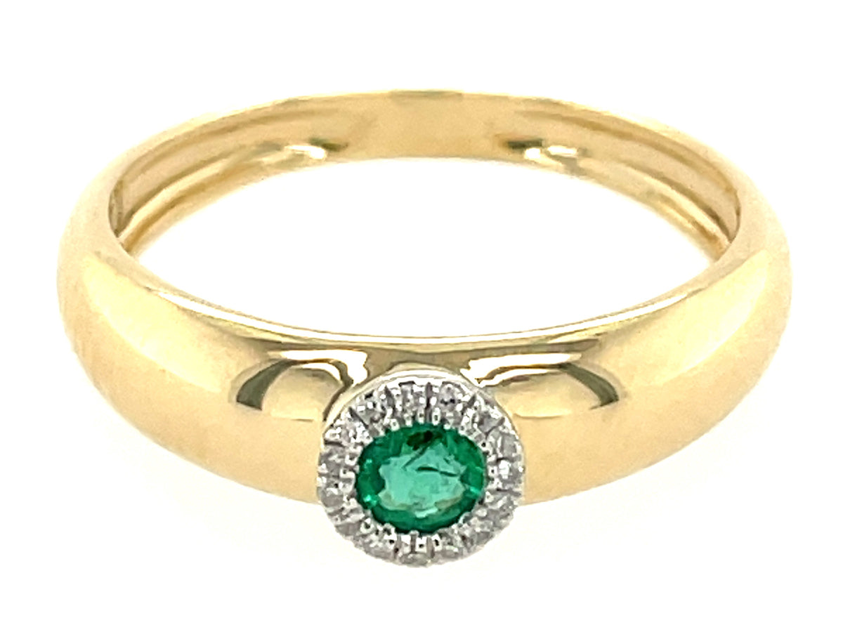 EMERALD & DIAMOND HALO RING