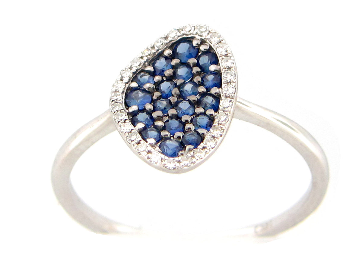 SAPPHIRE & DIAMOND RING, 14KW (H)