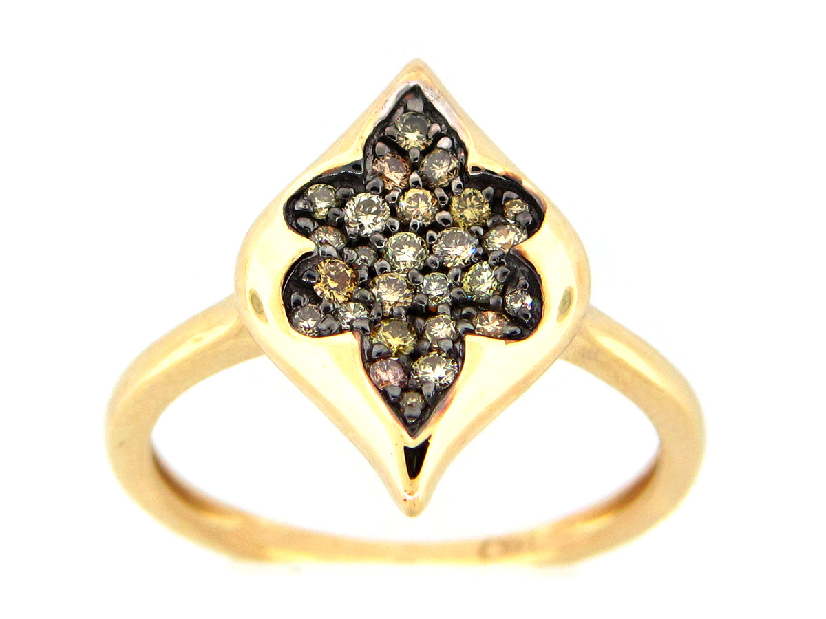 FANCY COLOR DIAMOND RING, 14KY (N)