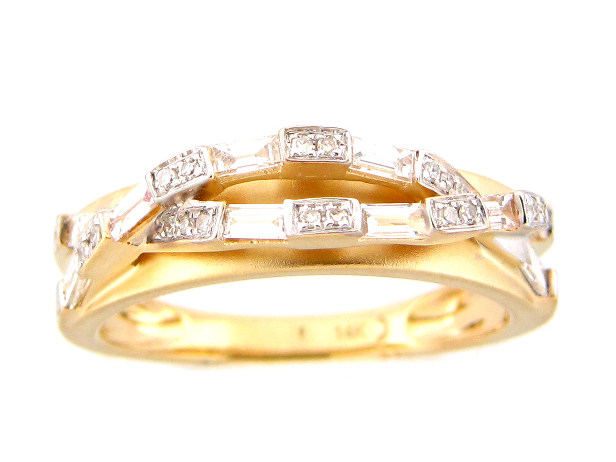 DIAMOND TWIST RING, SATIN FINISH, 14KY (N)