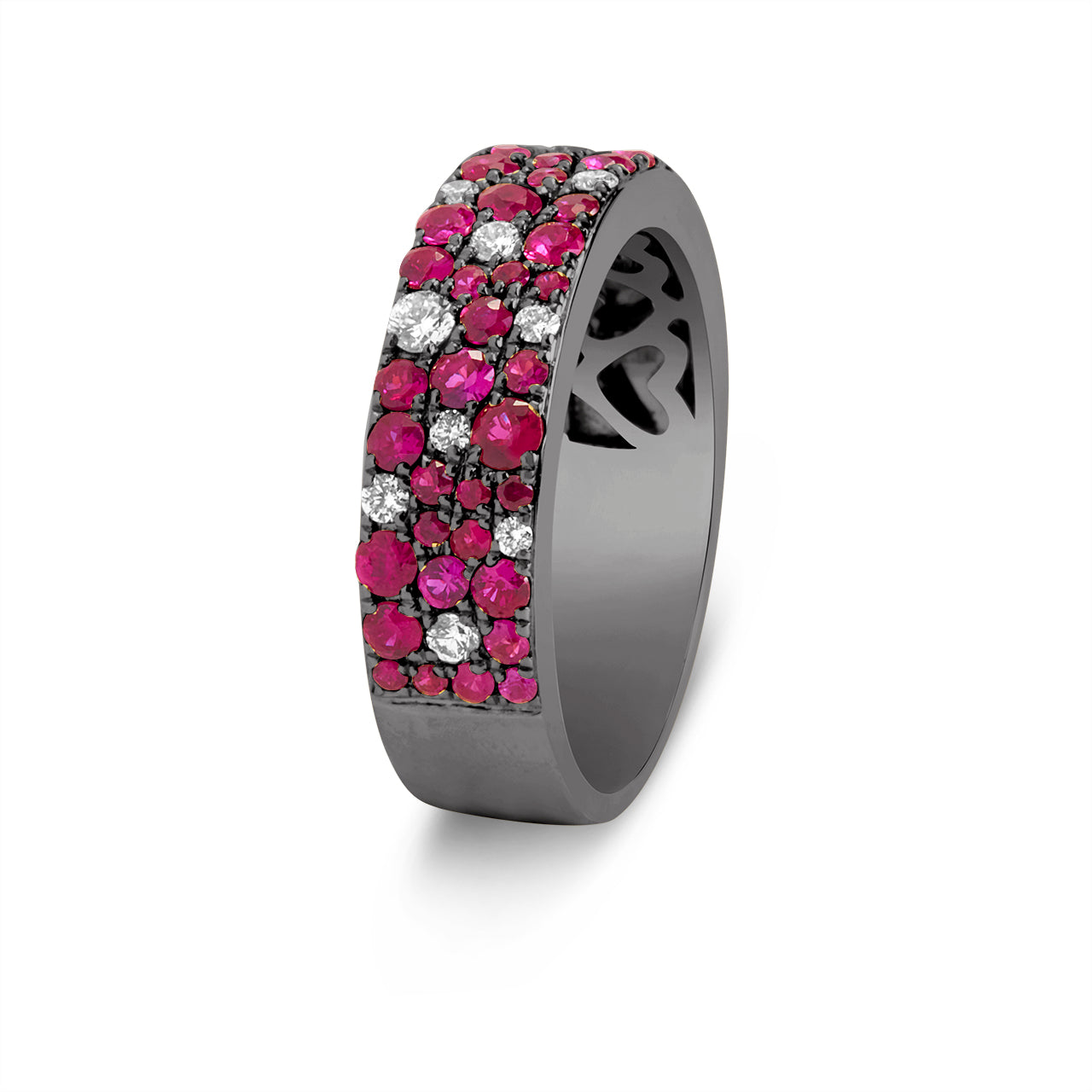 Ruby & Diamond Pave Mosaic 5.5mm Band