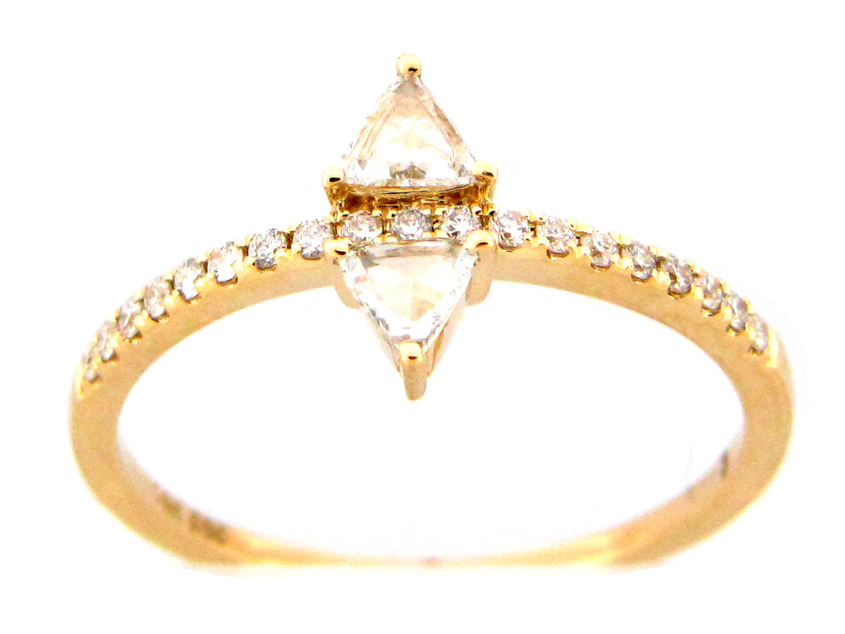 ROSE CUT DIAMOND TRIANGLE RING