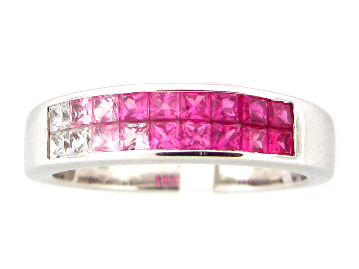 PINK SAPPHIRE RING, 18KW (H)