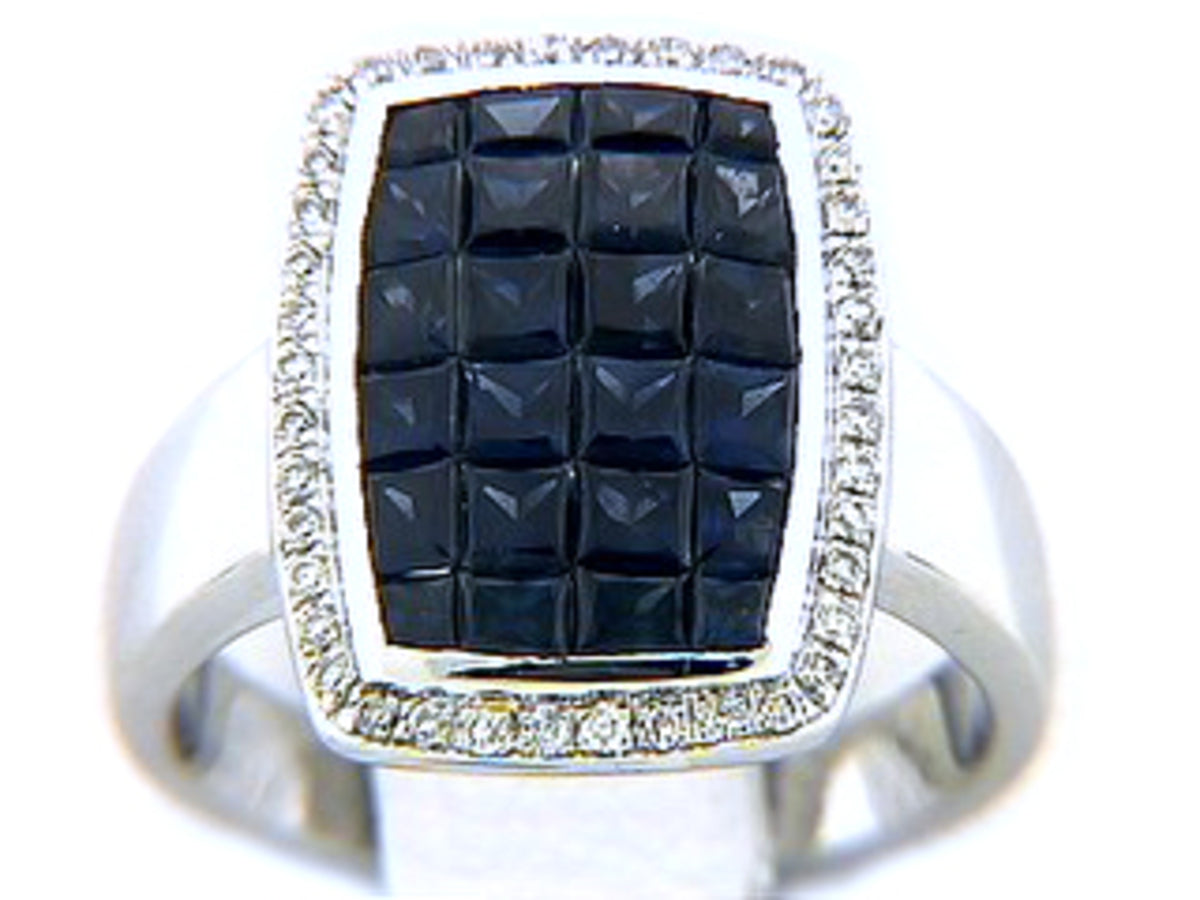 SAPPHIRE & DIAMOND RING, 14KW (H), C=2.60