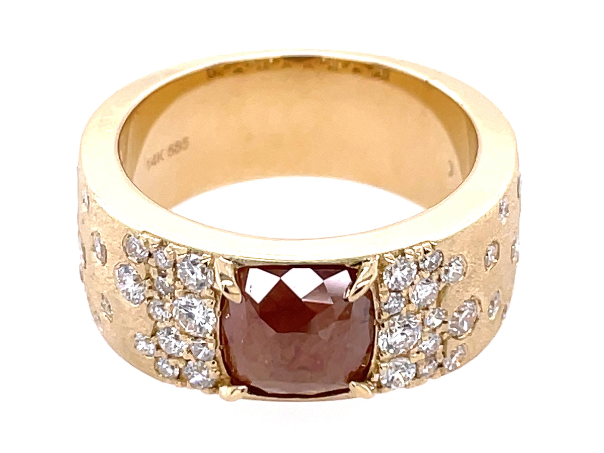 FANCY COLOR DIAMOND RING, SATIN FINISH