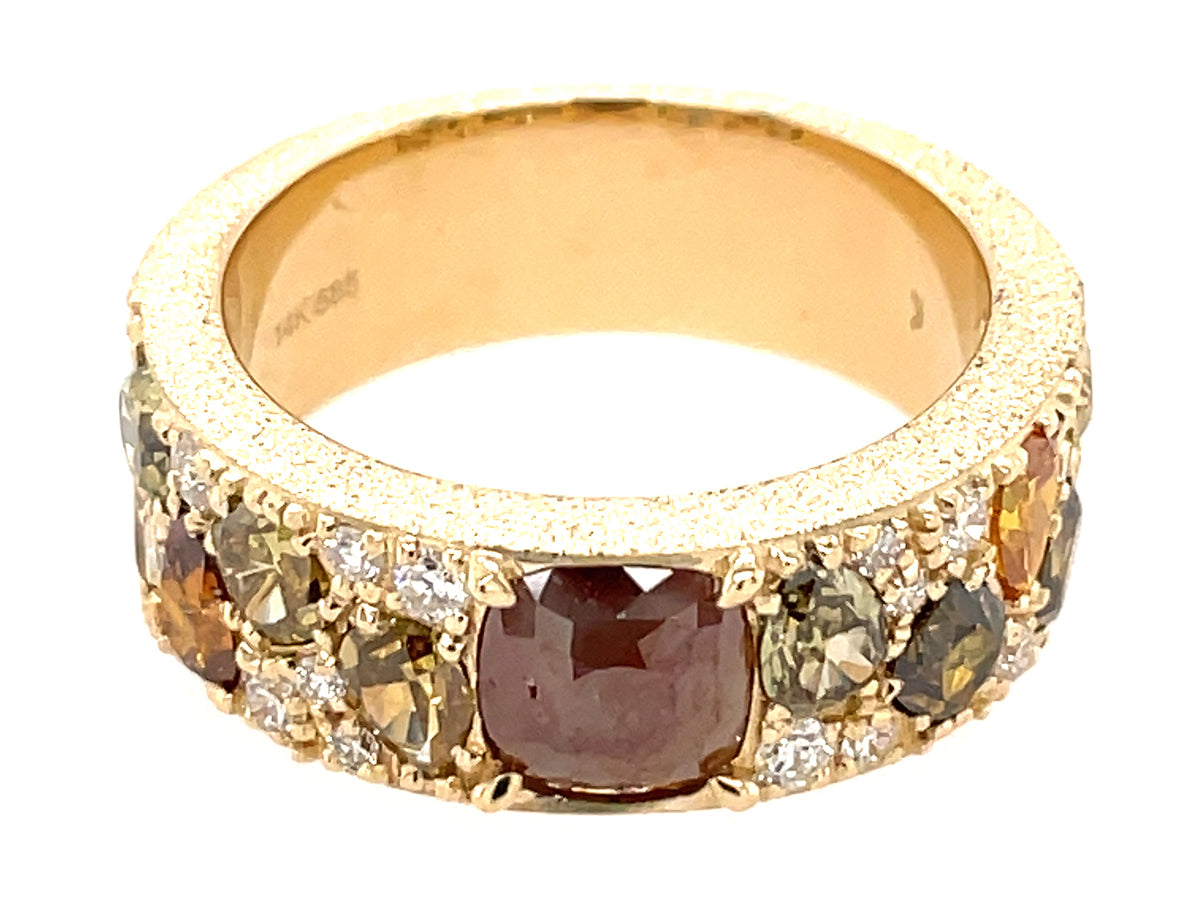 FANCY COLOR DIAMOND RING, SATIN FINISH