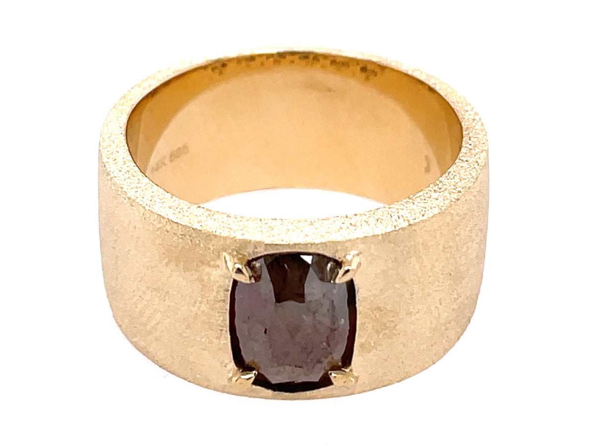 FANCY COLOR DIAMOND 1 STONE RING, 9.7MM, SATIN FINISH