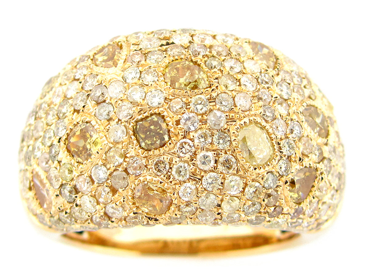 FANCY COLOR DIAMOND RING 18KY (N)