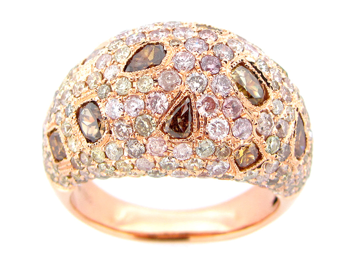 FANCY COLOR DIAMOND RING 18KR (N)