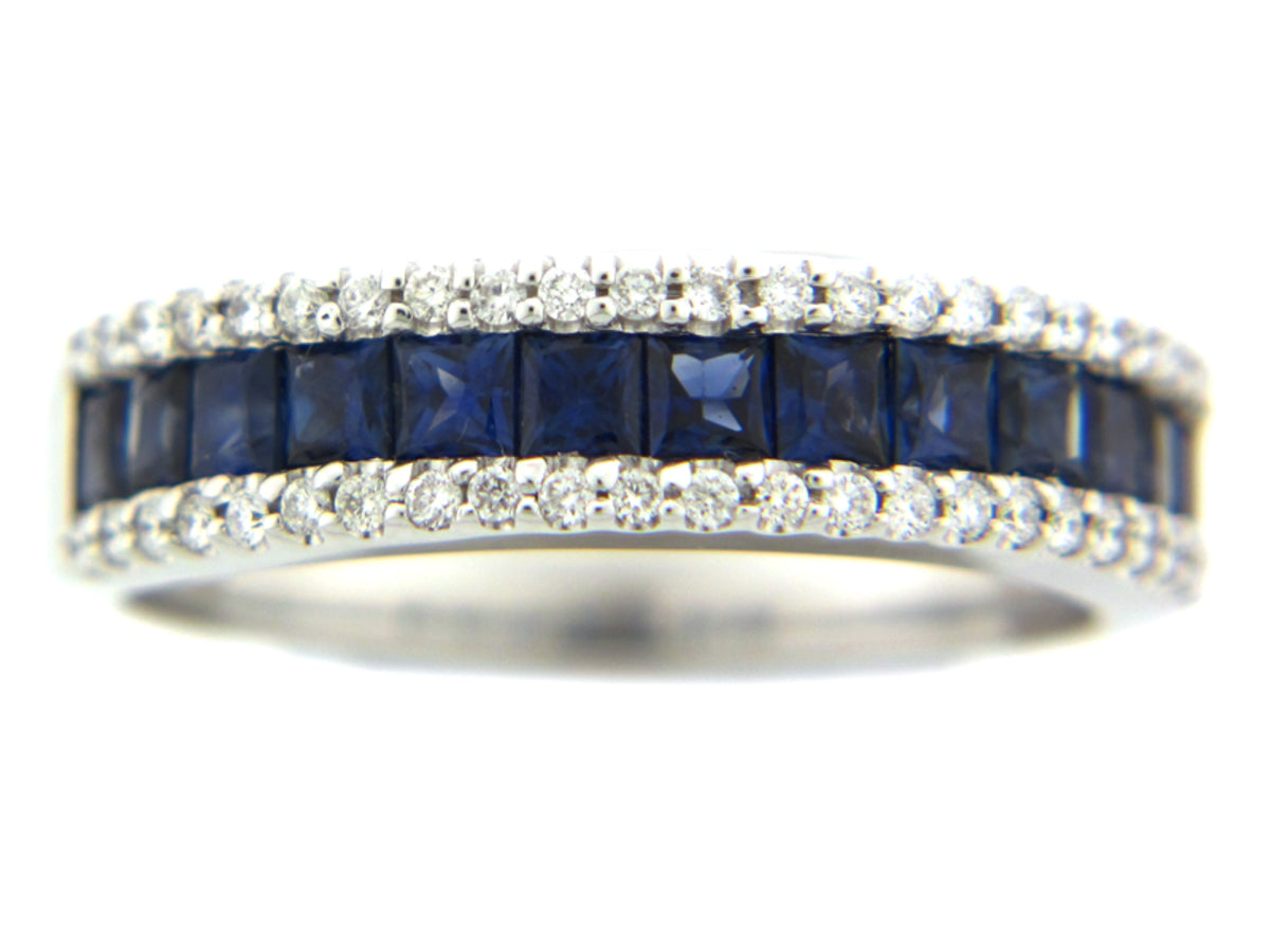 SAPPHIRE & DIAMOND RING, 14KW (H), C=1.30