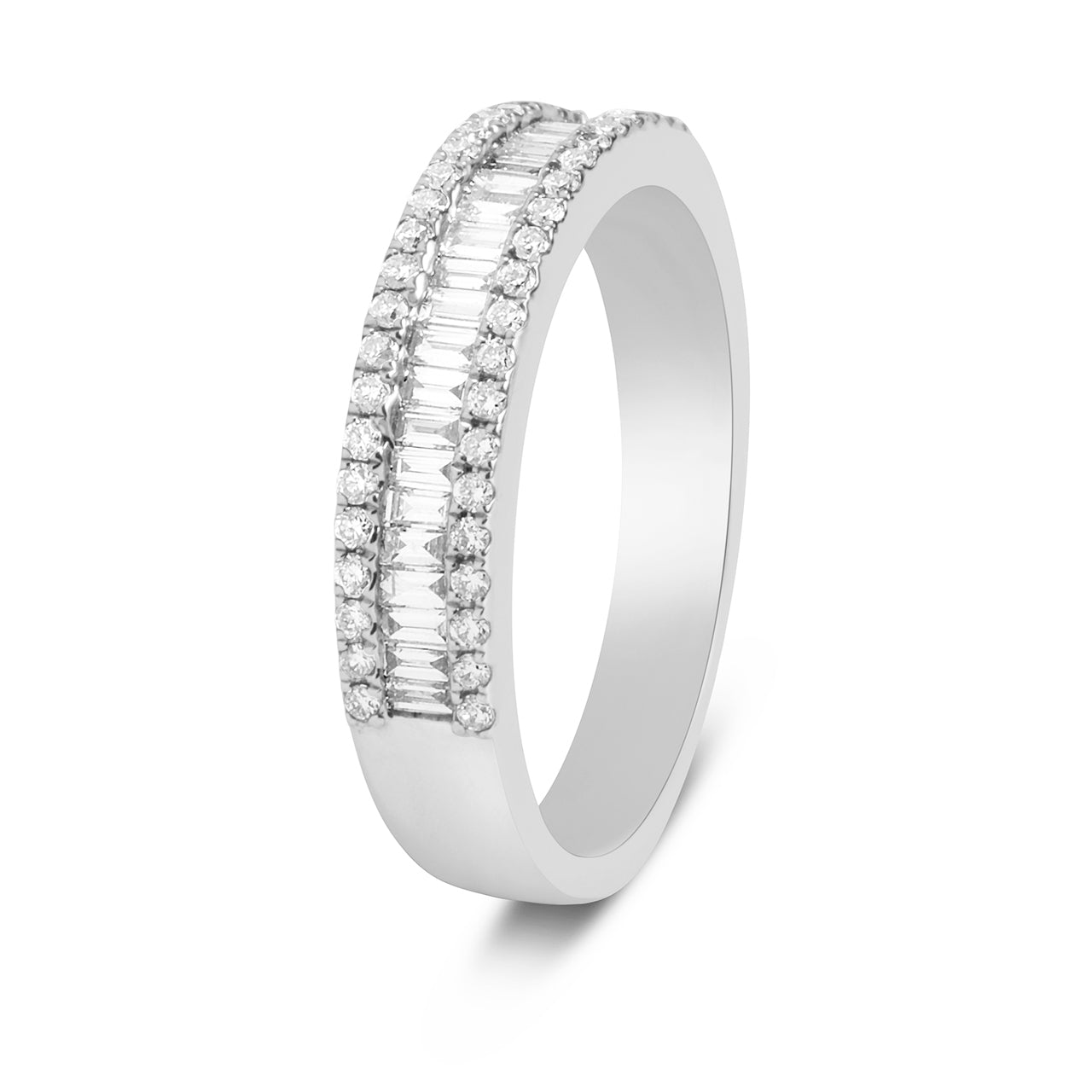 Diamond Baguette & Round 4.5mm Band
