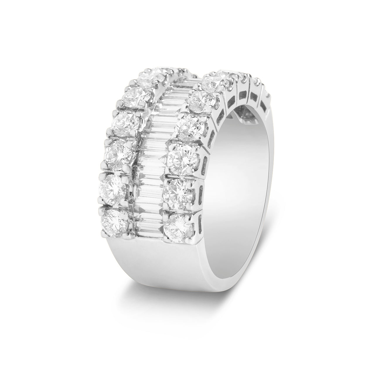 Diamond Baguette & Round 10mm Band