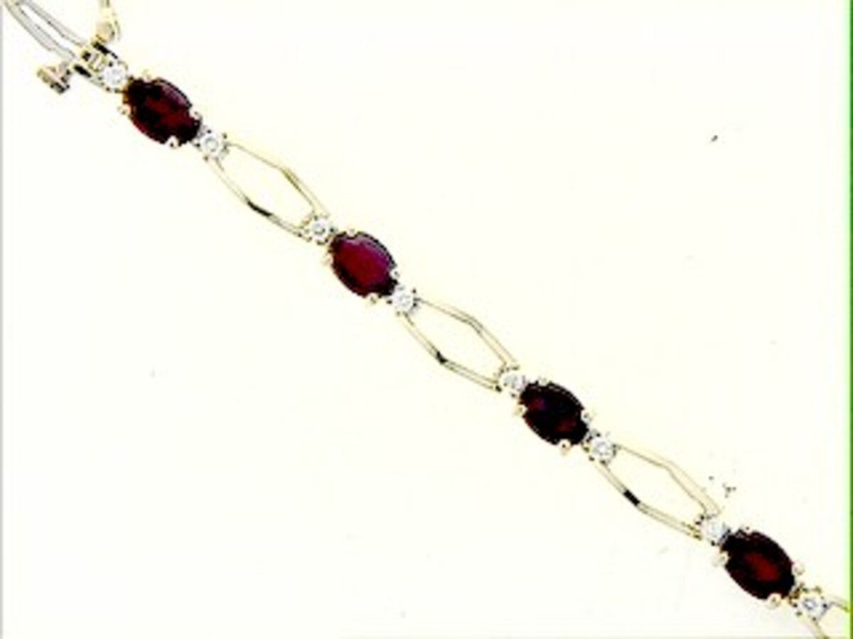 RUBY & DIAMOND BRACELET, 14KY (H), C=7.80