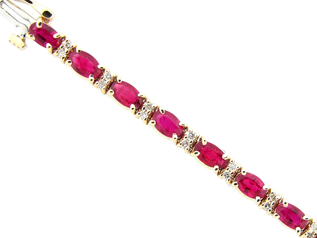Ruby Diamond Bracelelt, 14ky (H)