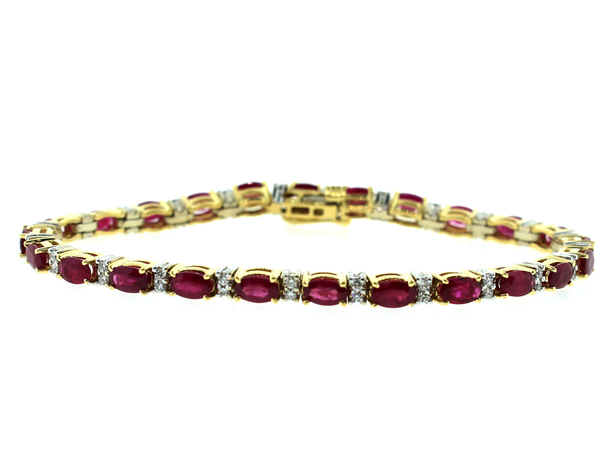 RUBY & DIAMOND BRACELET, 18KT (H)