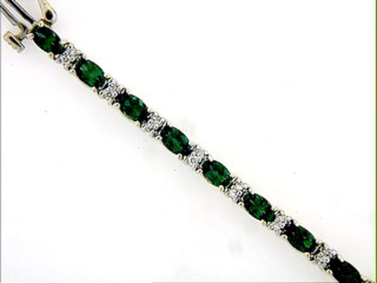 Tsavorite Diamond Bracelet, 14ky (N)