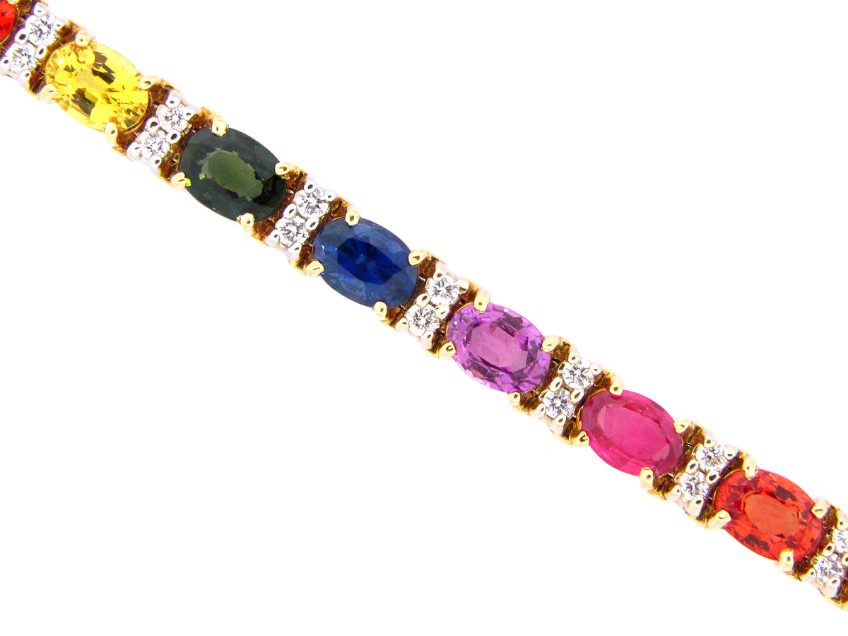 RAINBOW SAPPHIRE & DIAMOND BRACELET