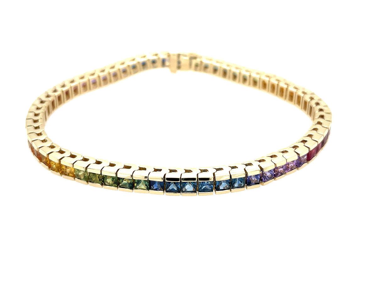 RAINBOW SAPPHIRE BRACELET, 7 1/2"