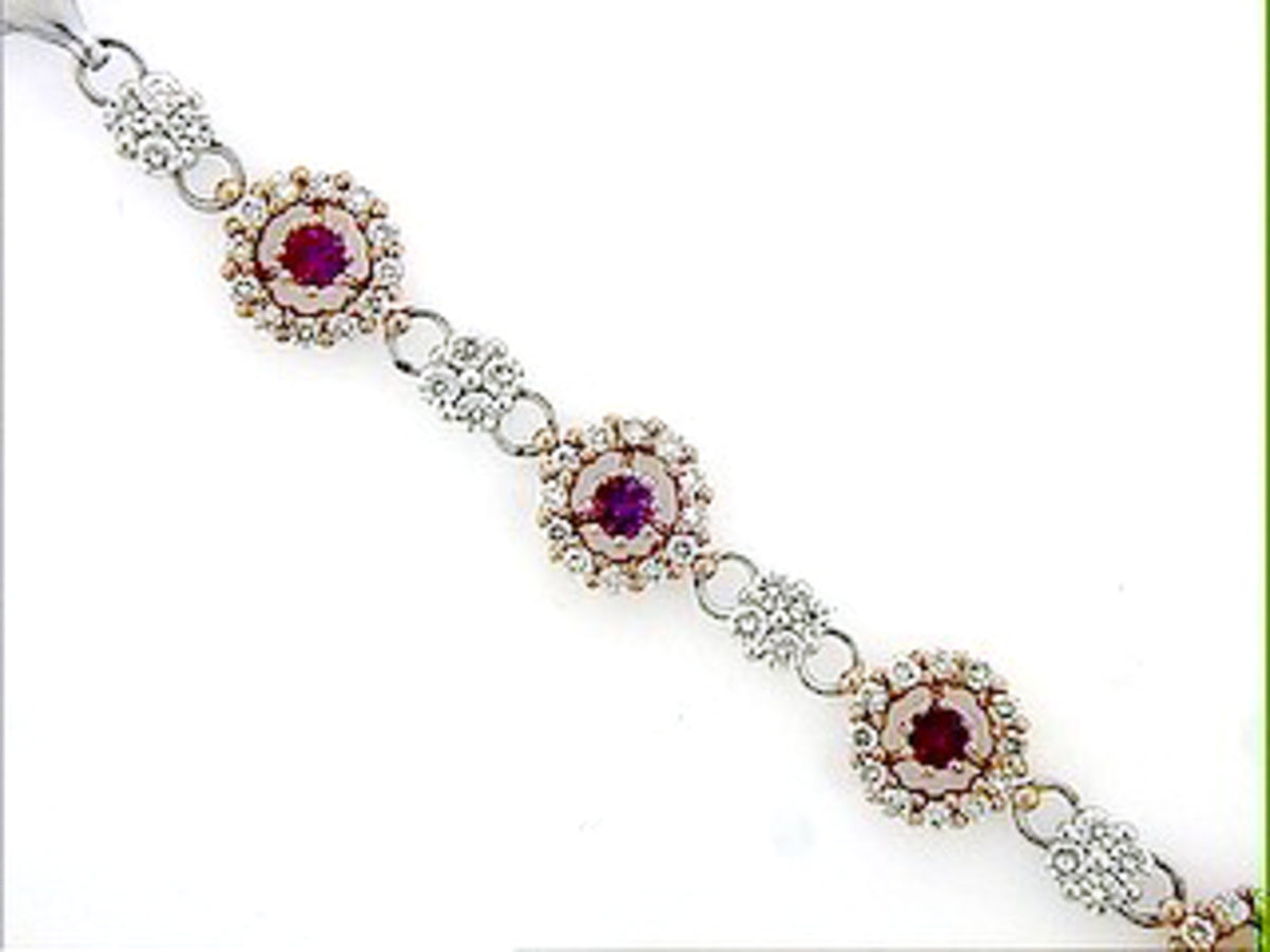 PK SAPPHIRE & DIAMOND BRACELET, 18KZ (H), C=1.22
