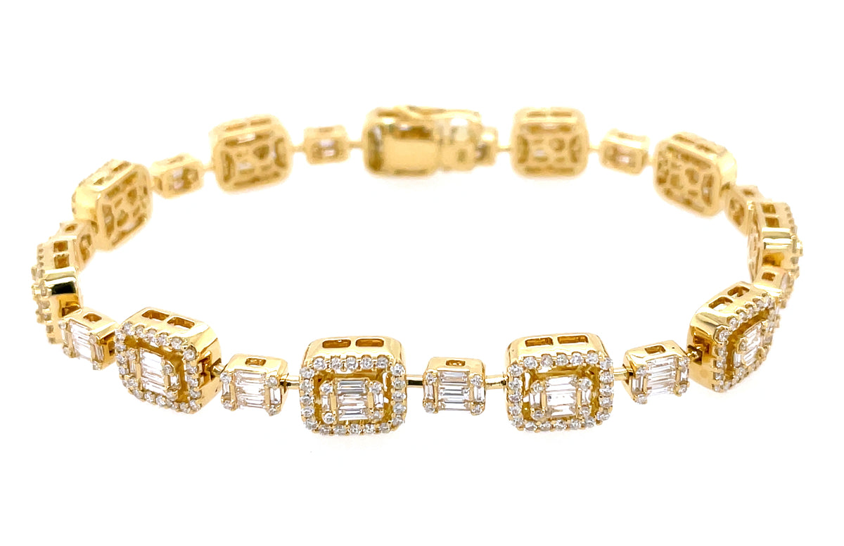 DIAMOND BAGUETTE CLUSTER BRACELET