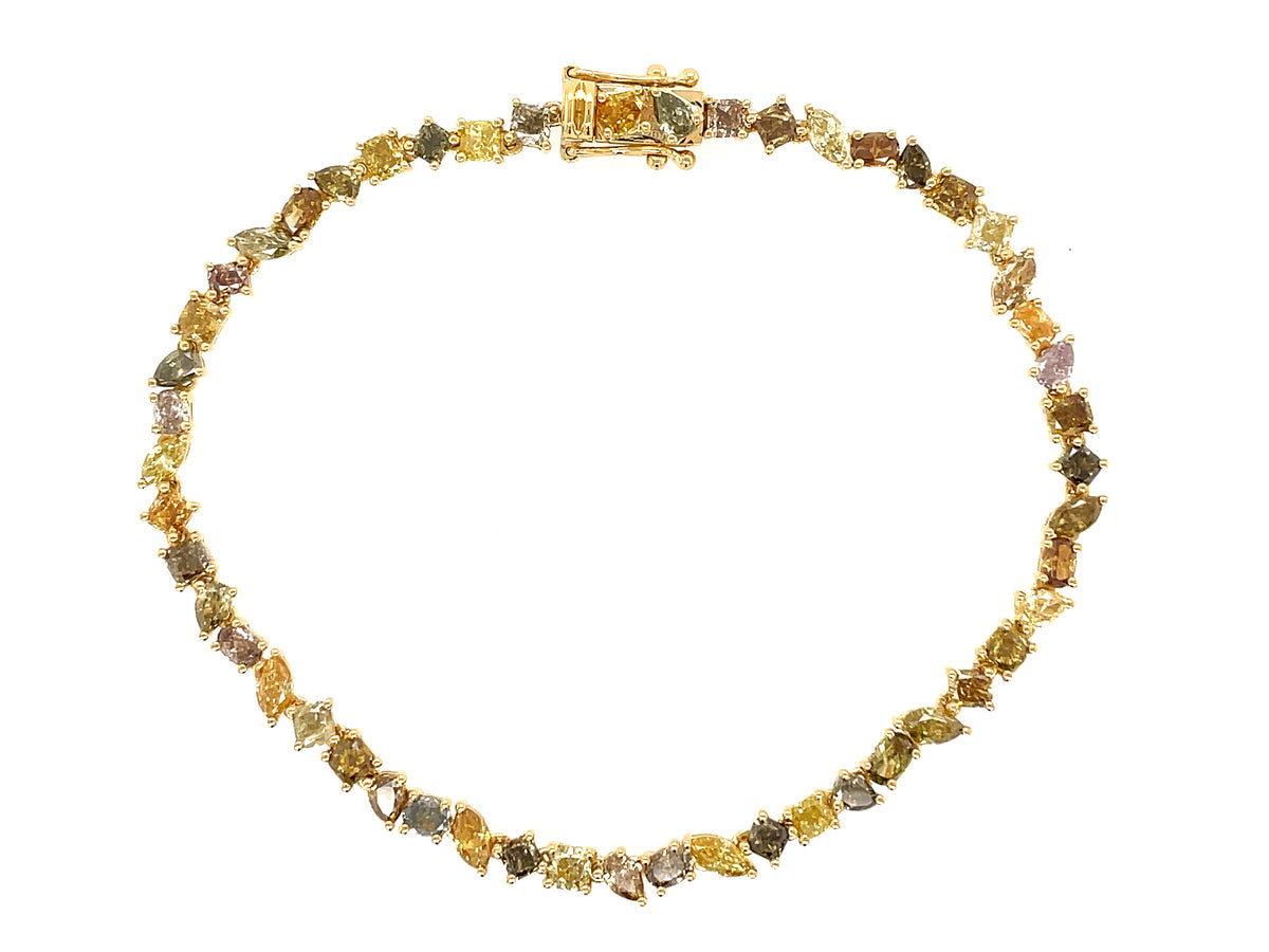 NATURAL FANCY COLOR DIAMOND & WHITE DIAMOND BRACELET