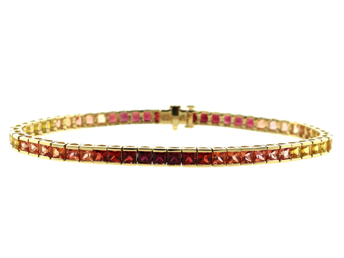 ORANGE SAPPHIRE BRACELET, 14KY (H/U)