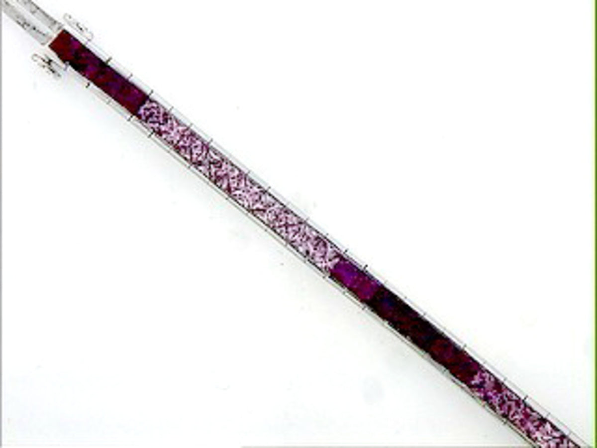 PINK SAPPHIRE BRACELET, 18KW (H)