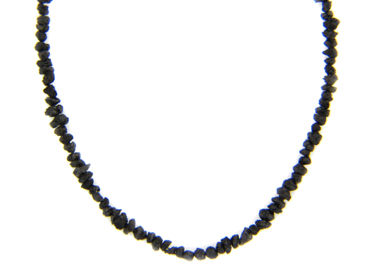 ROUGH BLACK DIAMOND NECKLACE WITH 18KY CLASP