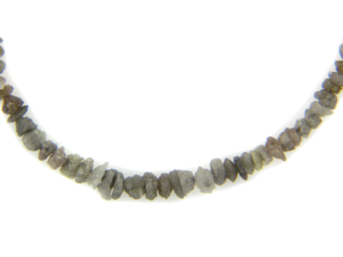 ROUGH LIGHT GRAY DIAMOND NECKLACE WITH 18KY CLASP