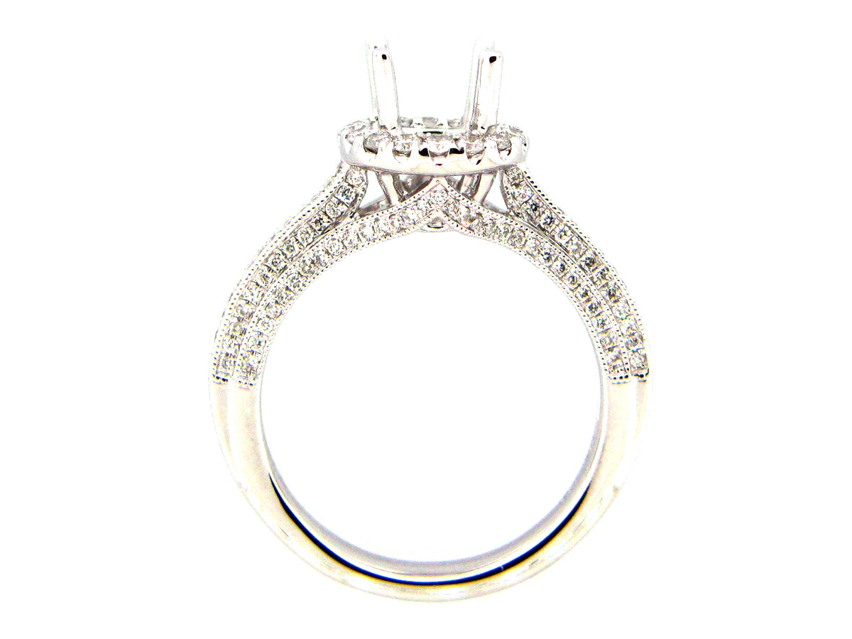 DIAMOND SEMI MOUNT RING, 18KW (N)