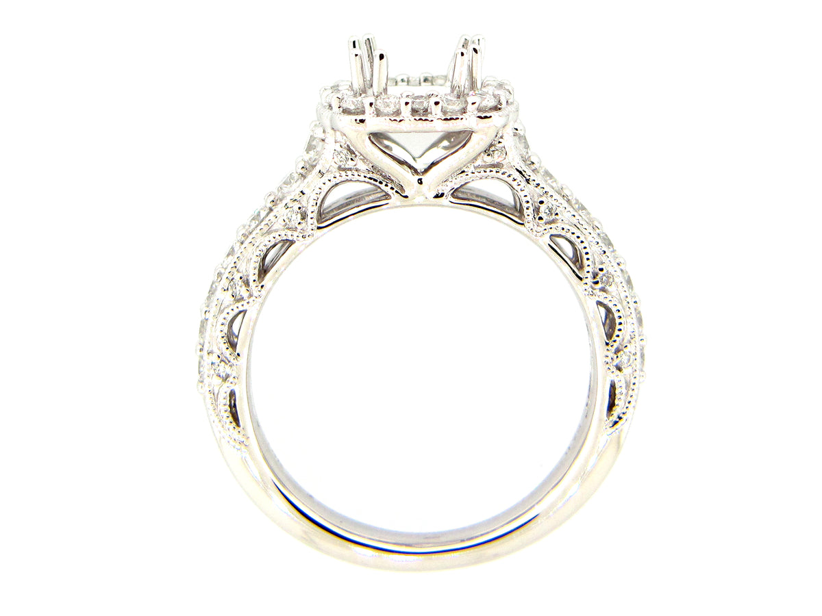 DIAMOND SEMI MOUNT RING, 18KW (N)