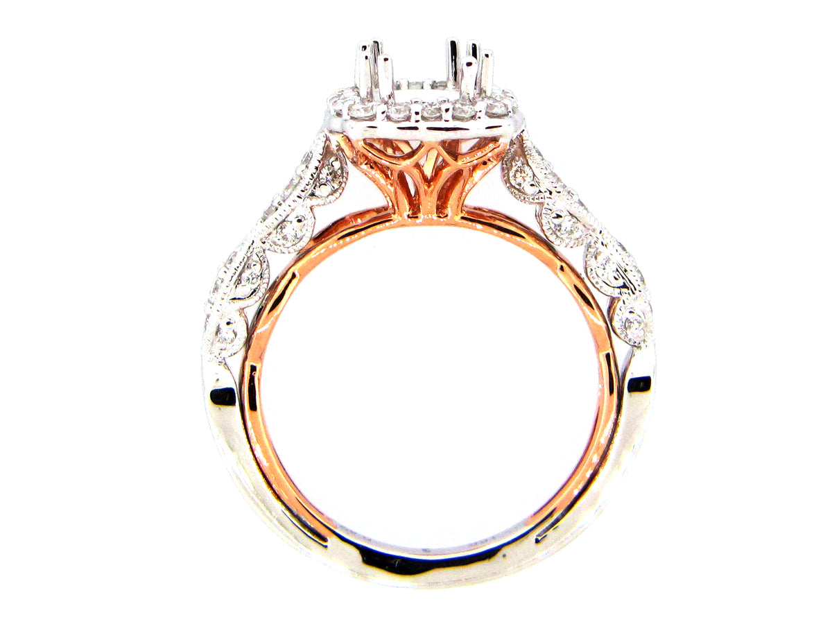 DIAMOND SEMI MOUNT RING, 18KWR (N)