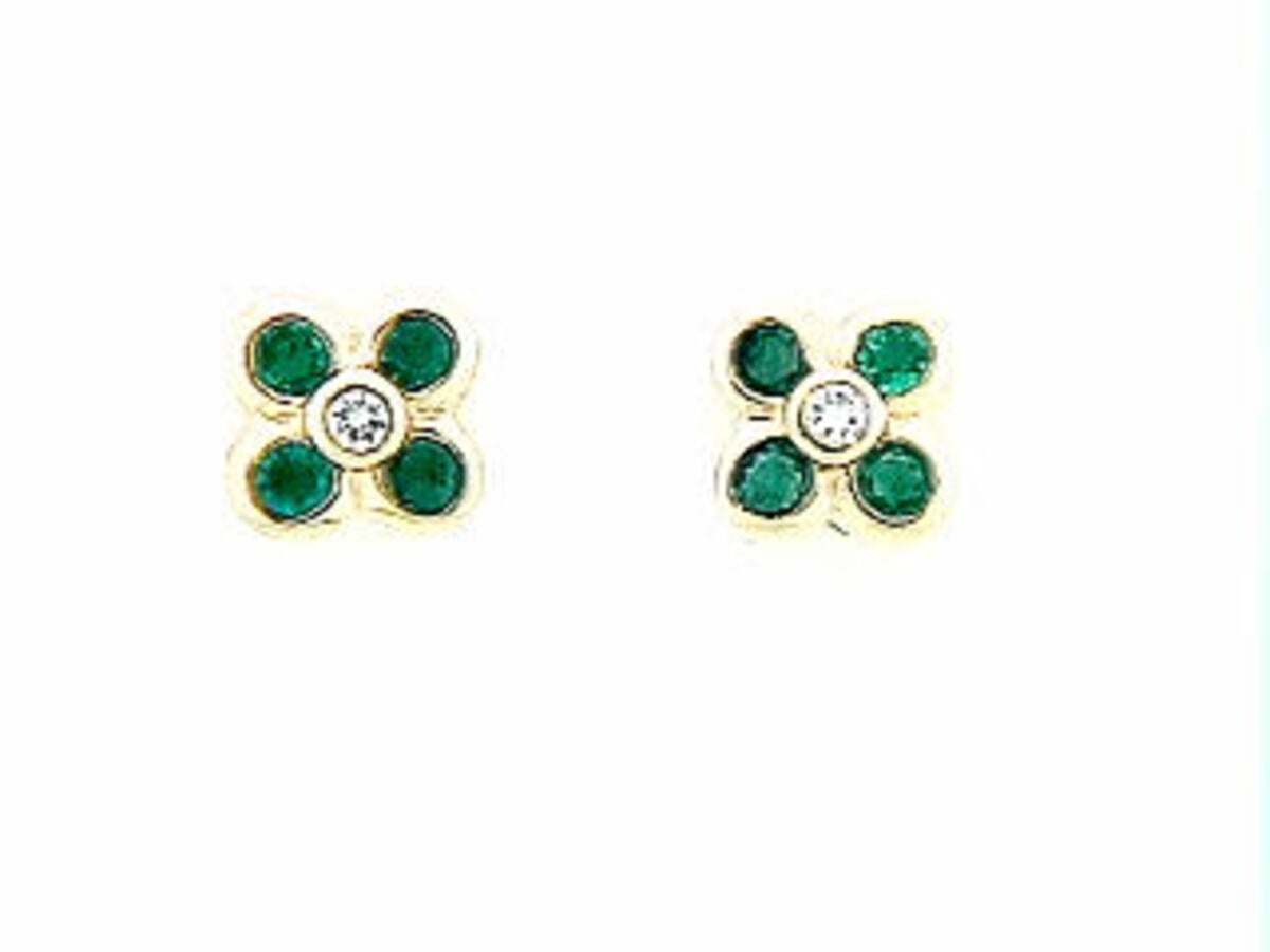 EMERALD & DIAMOND EARRING