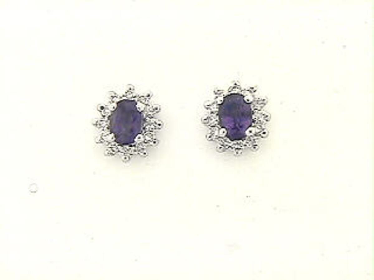 PURPLE SAPPHIRE & DIAMOND EARRING