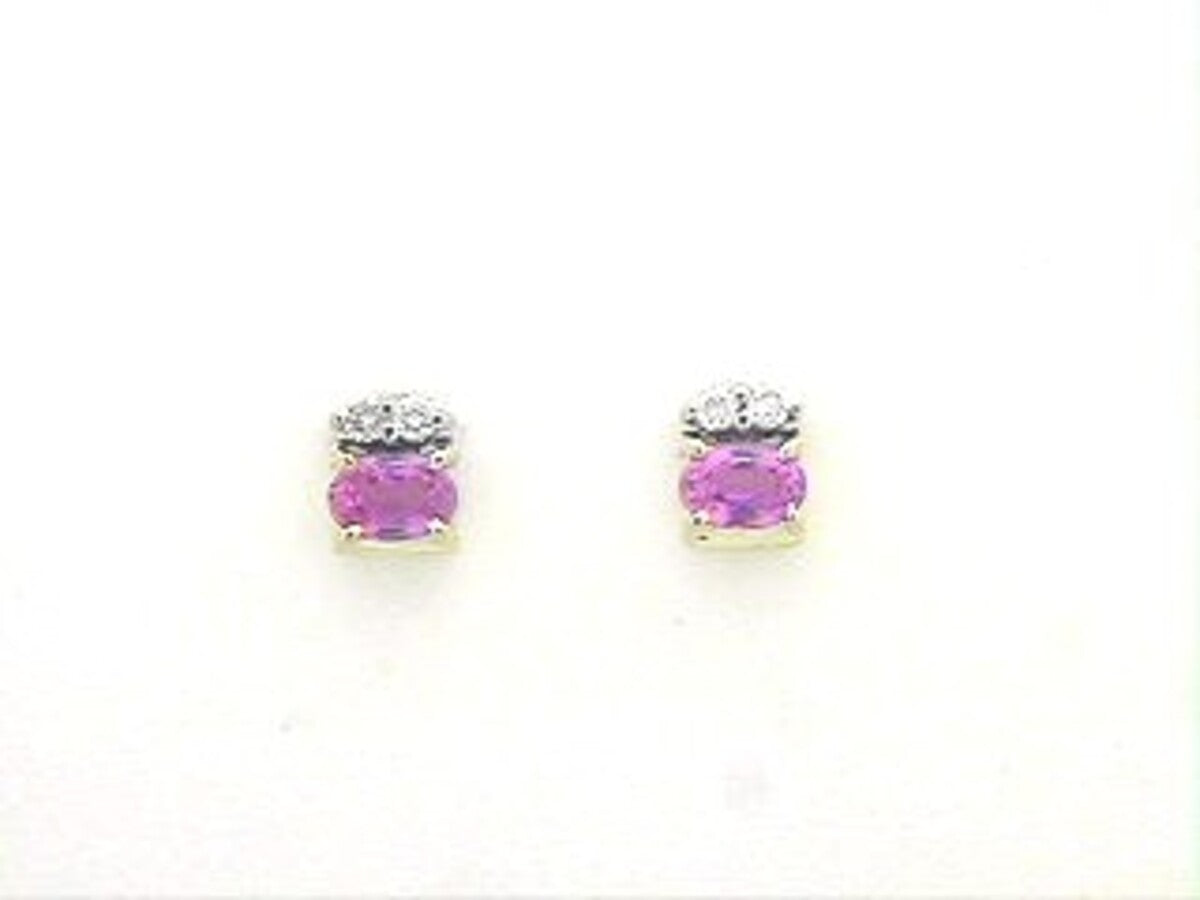 PINK SAPPHIRE & DIAMOND EARRING