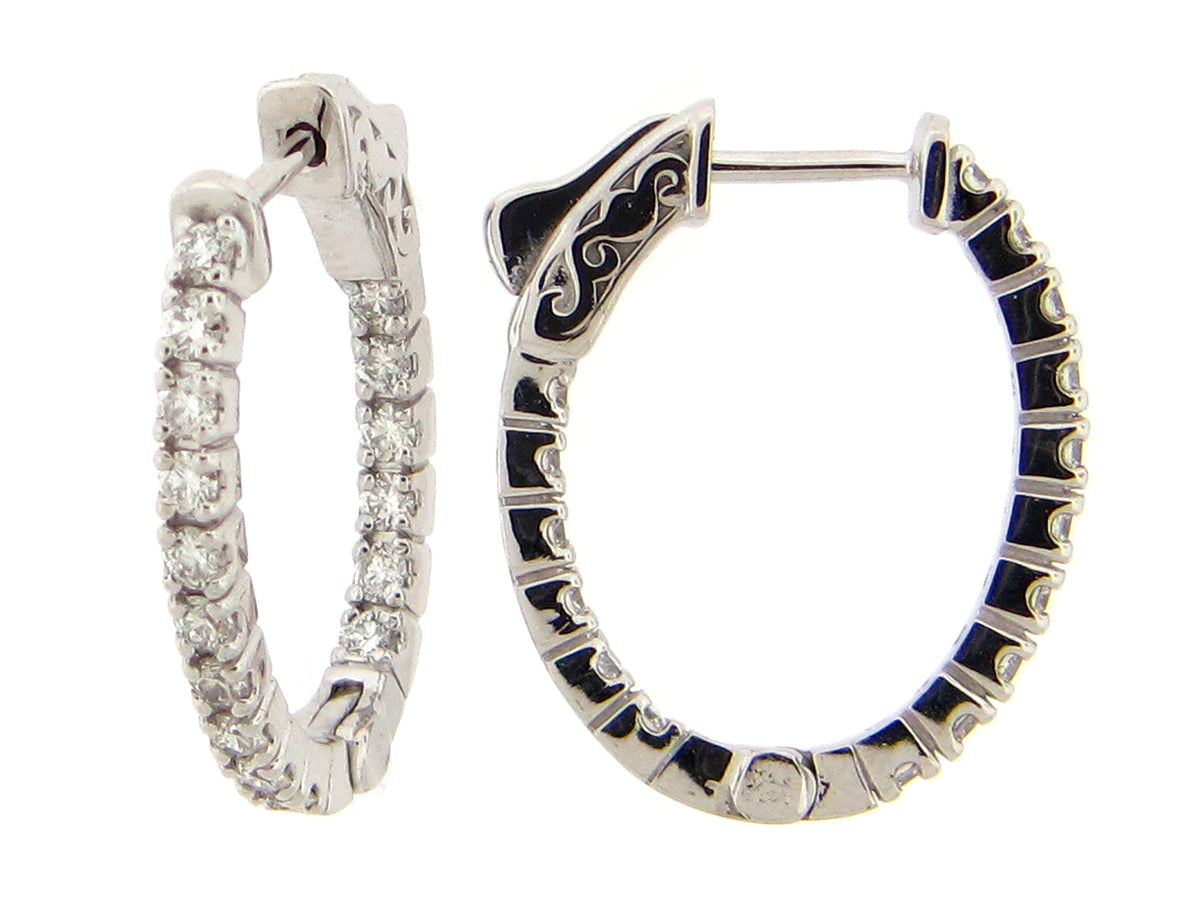 DIAMOND 23X19MM OVAL HOOP EARRING, 14KW (N)