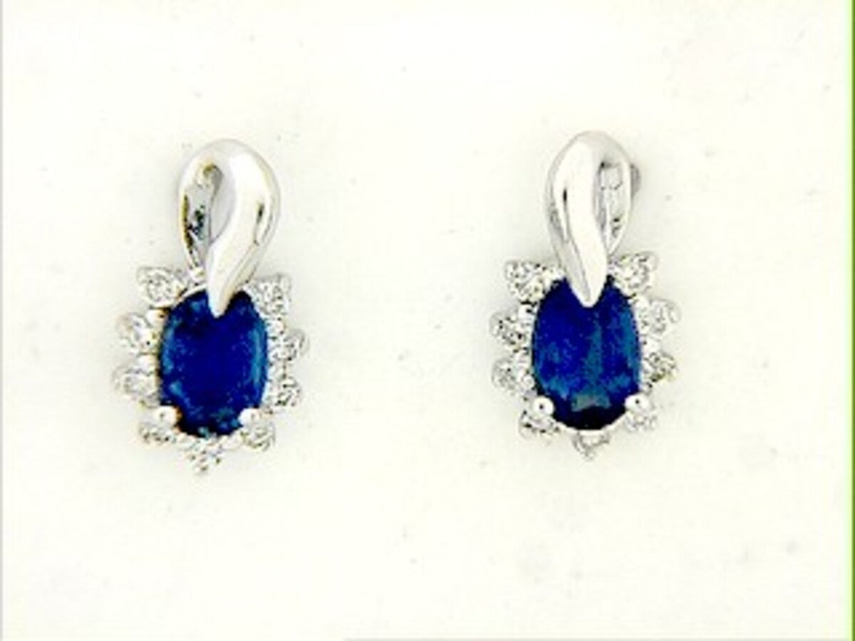 SAPPHIRE & DIAMOND EARRING