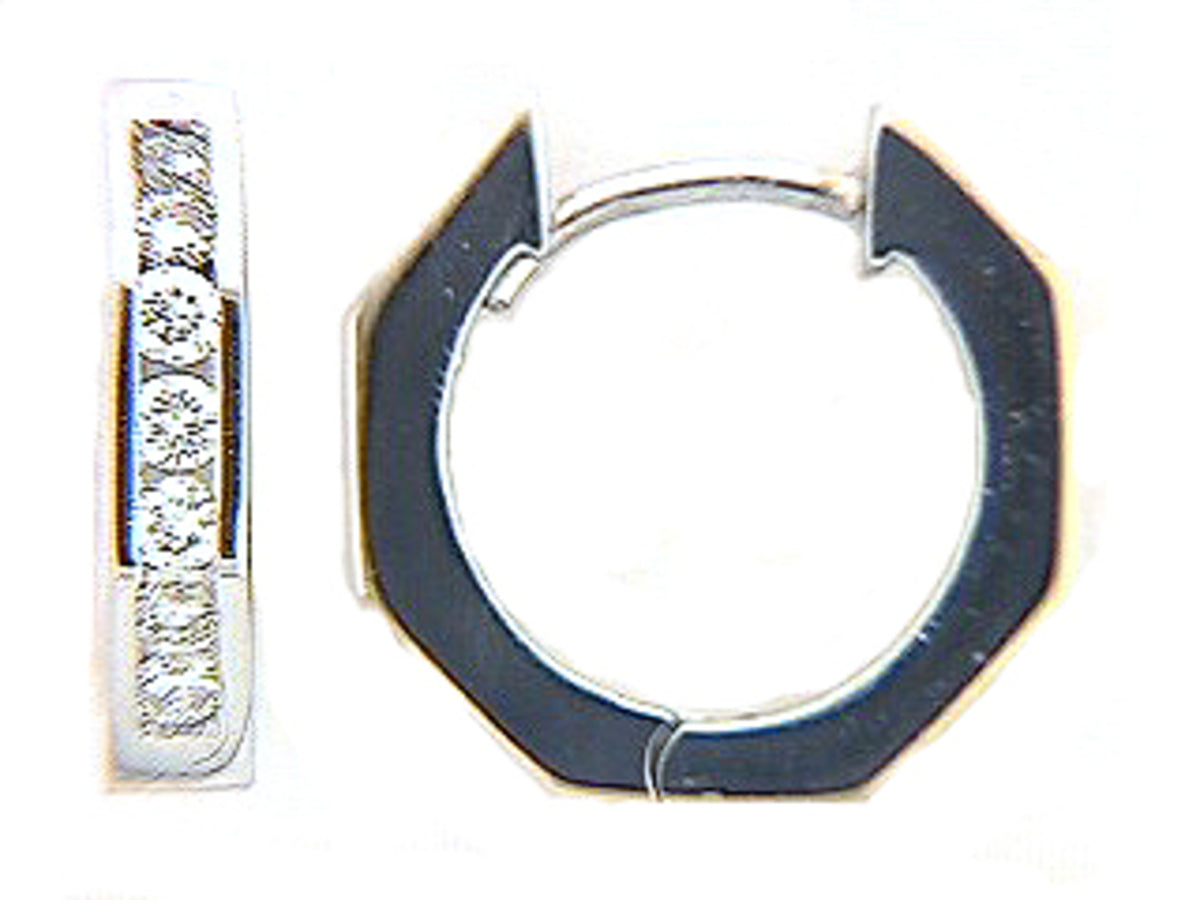 DIAMOND EARRING, 14KW (N), D=0.34