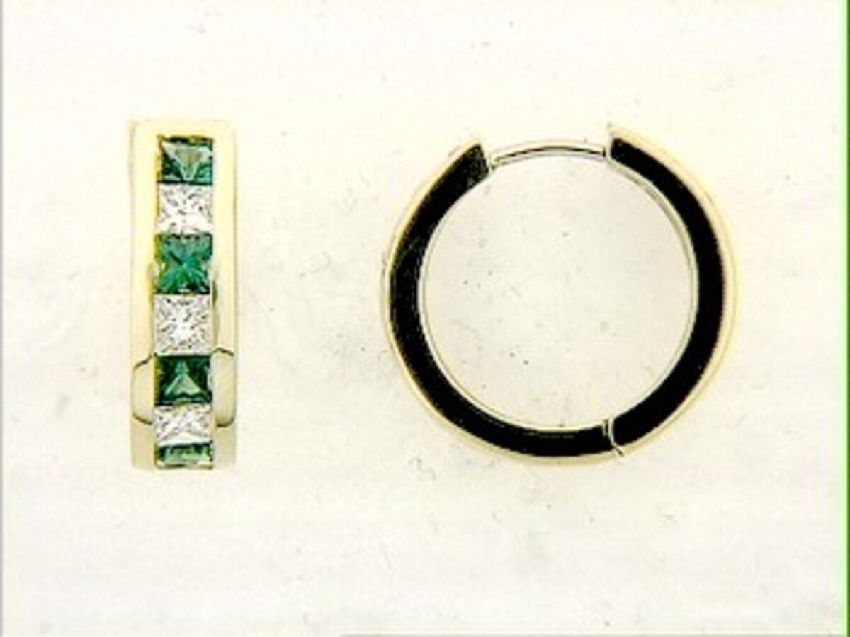 TSAVORITE & DIAMOND EARRING