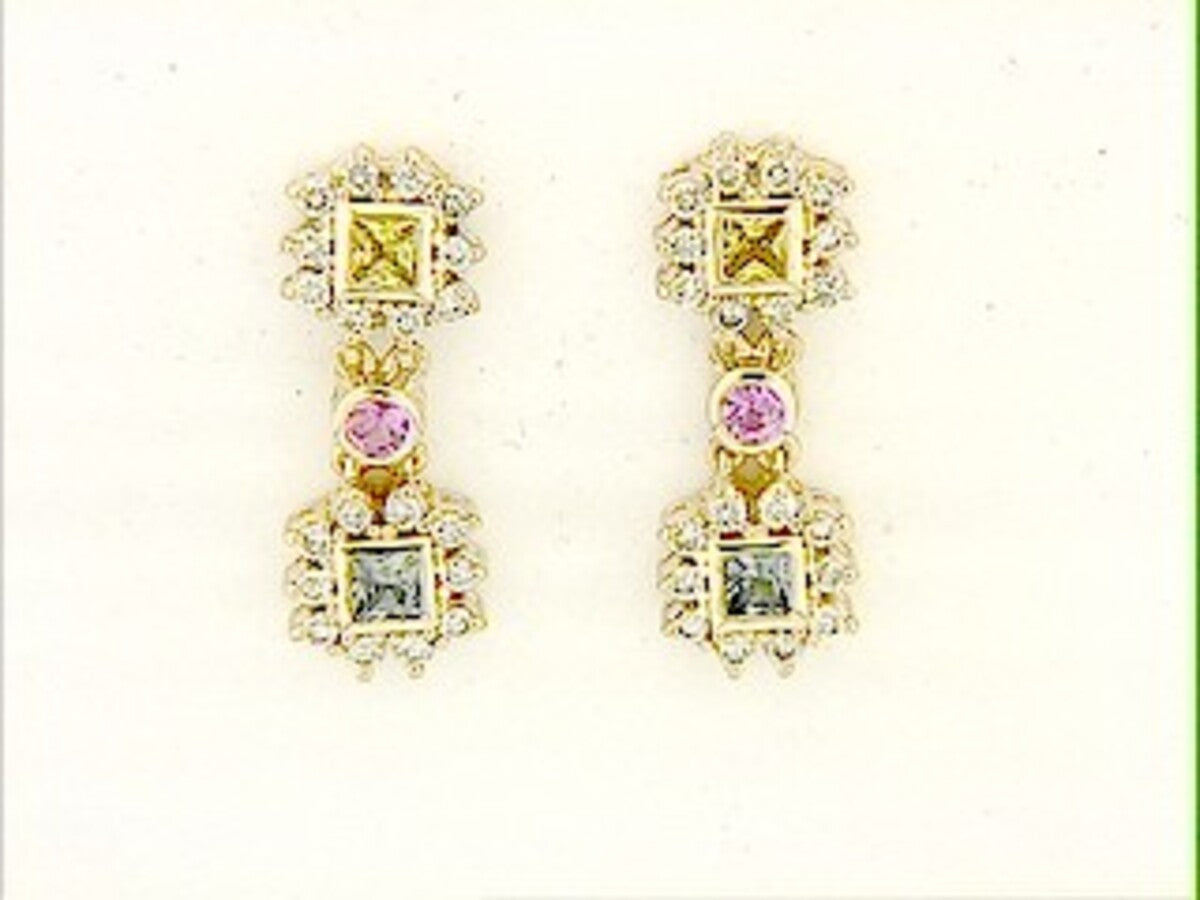 F/C SAPPHIRE & DIAMOND EARRING